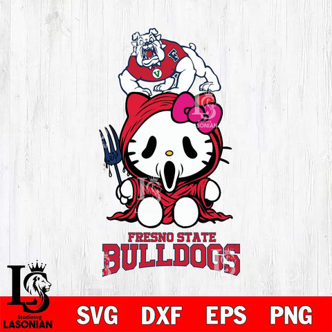 Fresno State Bulldogs Hello Kitty Horror 4 Svg Eps Dxf Png File, Digital Download