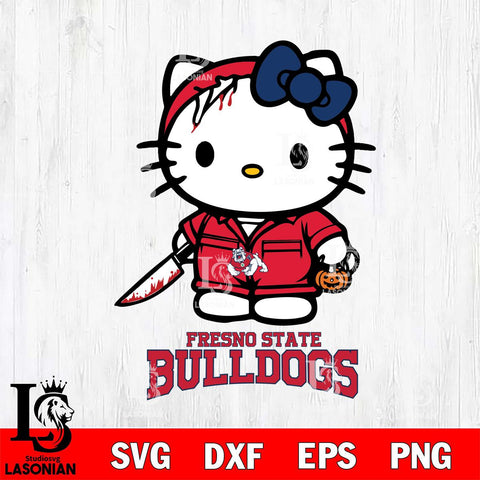 Fresno State Bulldogs Hello Kitty Horror 5 Svg Eps Dxf Png File, Digital Download