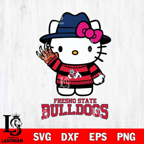 Fresno State Bulldogs Hello Kitty Horror 6 Svg Eps Dxf Png File, Digital Download