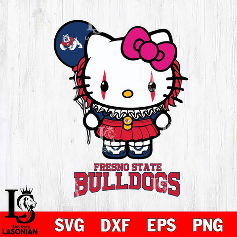 Fresno State Bulldogs Hello Kitty Horror 7 Svg Eps Dxf Png File, Digital Download