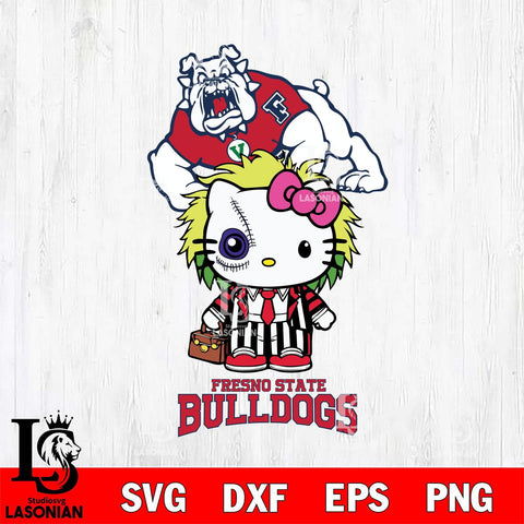 Fresno State Bulldogs Hello Kitty Horror 8 Svg Eps Dxf Png File, Digital Download
