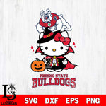 Fresno State Bulldogs Hello Kitty Horror 9 Svg Eps Dxf Png File, Digital Download