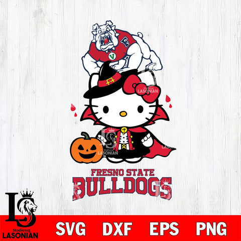 Fresno State Bulldogs Hello Kitty Horror 9 Svg Eps Dxf Png File, Digital Download