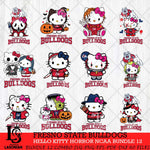 Fresno State Bulldogs Hello Kitty Horror NCAA Bundle 12 SVG Svg Eps Dxf Png File, Digital Download