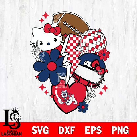 Fresno State Bulldogs Hello Kitty NCAA 2 Svg Eps Dxf Png File, Digital Download, Instant Download