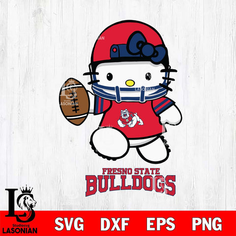 Fresno State Bulldogs Hello Kitty NCAA 4 Svg Eps Dxf Png File, Digital Download, Instant Download
