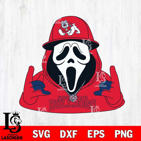 Fresno State Bulldogs Horror Character Ghostface Sport Svg Eps Dxf Png File, NCAA svg, Digital Download, Instant Download