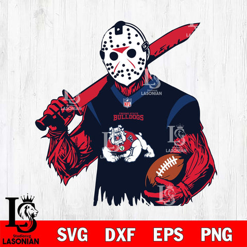 Fresno State Bulldogs Jason Voorhees Horror 11 Svg Eps Dxf Png File, NCAA svg, Digital Download, Instant Download