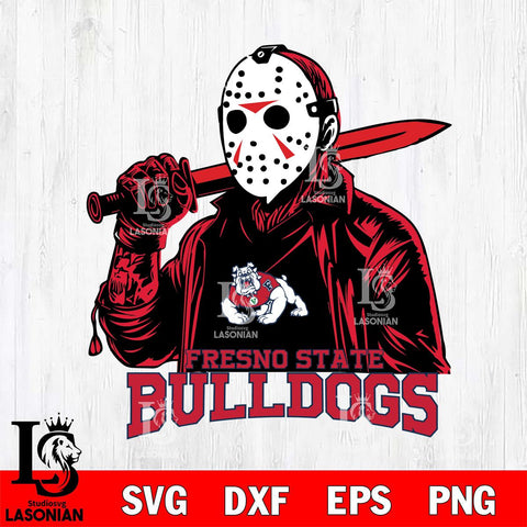 Fresno State Bulldogs Jason Voorhees Horror 12 Svg Eps Dxf Png File, NCAA svg, Digital Download, Instant Download
