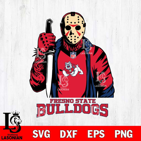 Fresno State Bulldogs Jason Voorhees Horror 3 Svg Eps Dxf Png File, NCAA svg, Digital Download, Instant Download
