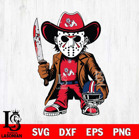 Fresno State Bulldogs Jason Voorhees Horror Svg Eps Dxf Png File, NCAA svg, Digital Download, Instant Download