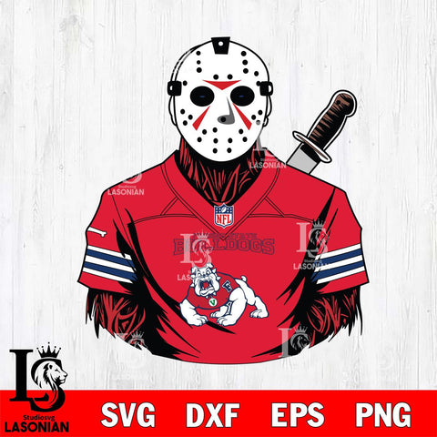 Fresno State Bulldogs Jason Voorhees Horror 4 Svg Eps Dxf Png File, NCAA svg, Digital Download, Instant Download