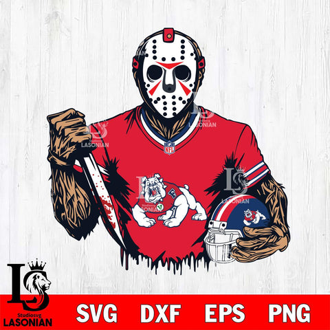 Fresno State Bulldogs Jason Voorhees Horror 5 Svg Eps Dxf Png File, NCAA svg, Digital Download, Instant Download