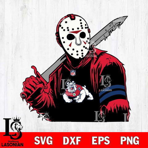 Fresno State Bulldogs Jason Voorhees Horror 7 Svg Eps Dxf Png File, NCAA svg, Digital Download, Instant Download
