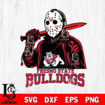 Fresno State Bulldogs Jason Voorhees Horror Halloween Svg Eps Dxf Png File, NCAA svg, Digital Download, Instant Download
