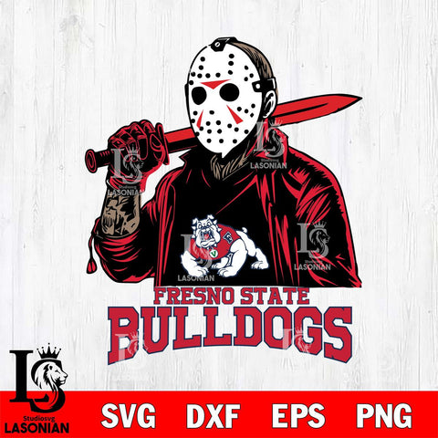 Fresno State Bulldogs Jason Voorhees Horror Halloween Svg Eps Dxf Png File, NCAA svg, Digital Download, Instant Download