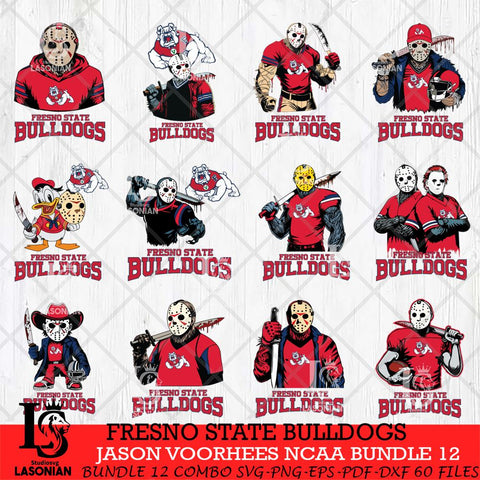 Fresno State Bulldogs Jason Voorhees NCAA Bundle 12 SVG Svg Eps Dxf Png File, Digital Download