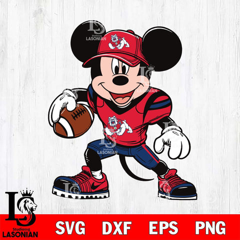 Fresno State Bulldogs Mickey Mouse Svg Eps Dxf Png File, NCAA svg, Digital Download, Instant Download