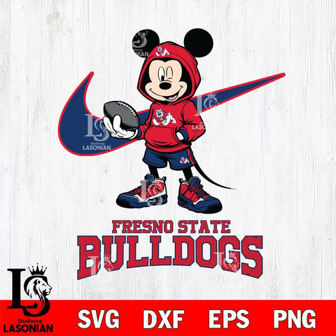 Fresno State Bulldogs Mikey Mouse Disney NIKE, Svg Eps Dxf Png File, Digital Download