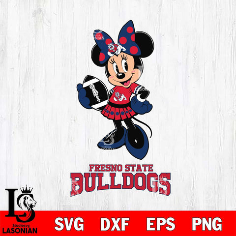 Fresno State Bulldogs Minnie Mouse, Svg Eps Dxf Png File, Digital Download
