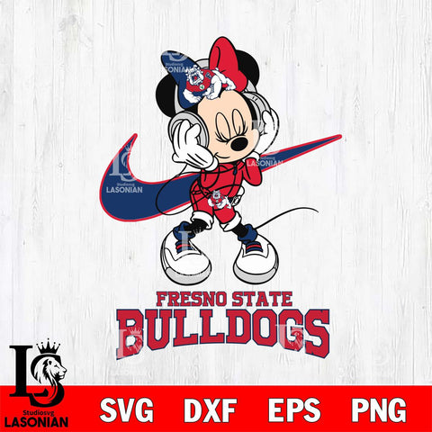 Fresno State Bulldogs Minnie Mouse Dancing NIKE, Svg Eps Dxf Png File, Digital Download