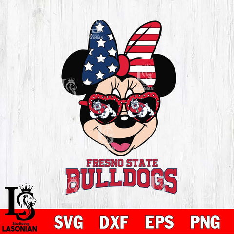 Fresno State Bulldogs Minnie Mouse Love 2, Svg Eps Dxf Png File, Digital Download