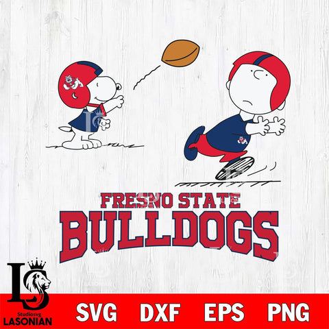 Fresno State Bulldogs Peanuts play football SVG DXF EPS PNG FILE,Snoopy File Cut, NCAA Digital Download,Instant Download,Christmas Silhouette