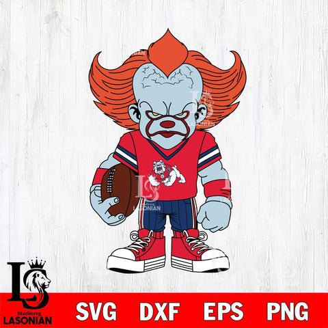 Fresno State Bulldogs Pennywise Horror Sport 11 Svg Eps Dxf Png File, Digital Download