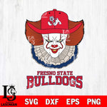 Fresno State Bulldogs Pennywise Horror Sport 12 Svg Eps Dxf Png File, Digital Download