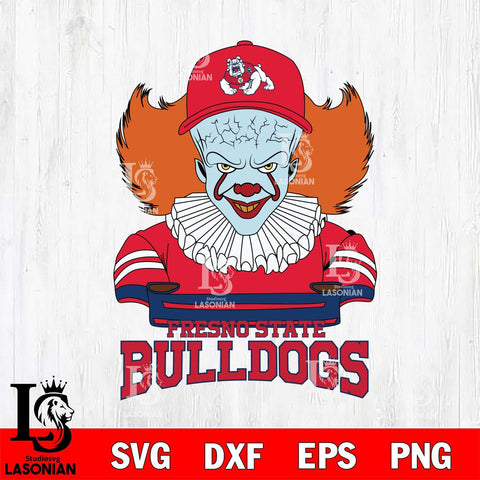 Fresno State Bulldogs Pennywise Horror Sport 2 Svg Eps Dxf Png File, Digital Download