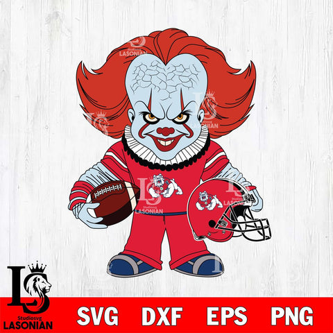 Fresno State Bulldogs Pennywise Horror Sport Svg Eps Dxf Png File, Digital Download