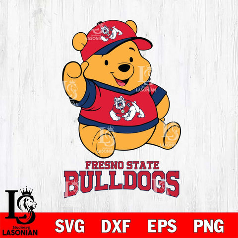 Fresno State Bulldogs Pooh Bear Disney, Svg Eps Dxf Png File, Digital Download