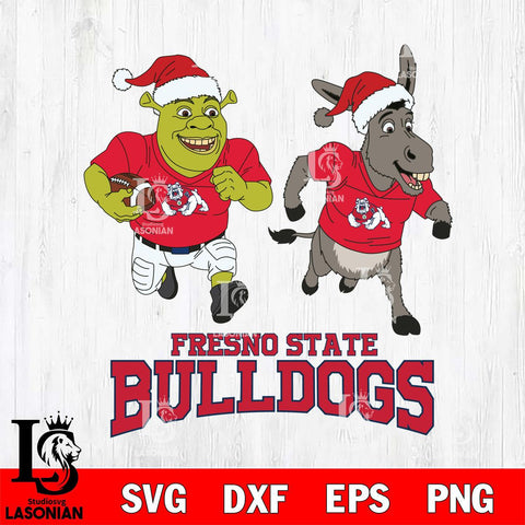 Fresno State Bulldogs Shrek and Donkey Football Cricut,Christmas SVG DXF EPS PNG FILE, NCAA Digital Download,Instant Download, Silhouette