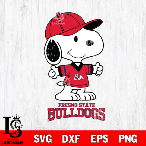 Fresno State Bulldogs Snoopy football SVG DXF EPS PNG FILE,Snoopy File Cut, NCAA Digital Download,Instant Download,Christmas Silhouette