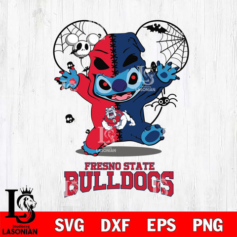 Fresno State Bulldogs Stitch Horror Halloween 2 Svg Eps Dxf Png File, Digital Download, Instant Download