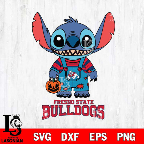 Fresno State Bulldogs Stitch Horror Halloween Svg Eps Dxf Png File, NCAA svg, Digital Download, Instant Download