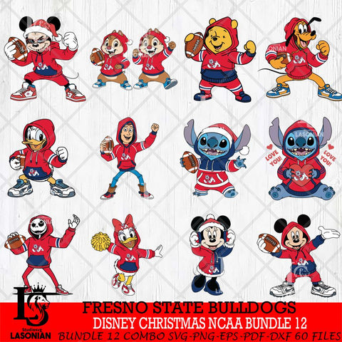 Fresno State Bulldogs  Disney christmas NCAA Bundle File Cut, Bundle NCAA SVG DXF EPS PNG FILE, Digital Download , Criucut , Silhouette
