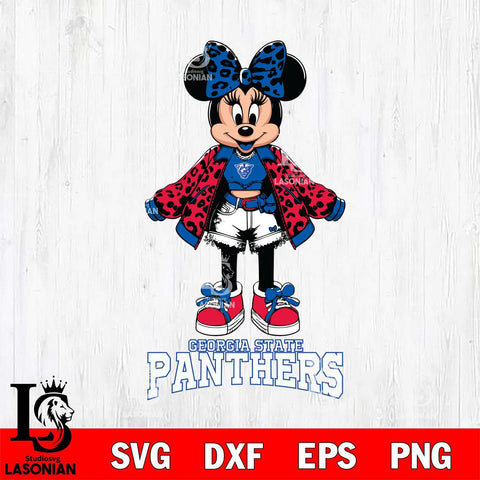 Georgia State Panthers Style Minnie Disney Svg Eps Dxf Png File, Digital Download, Instant Download