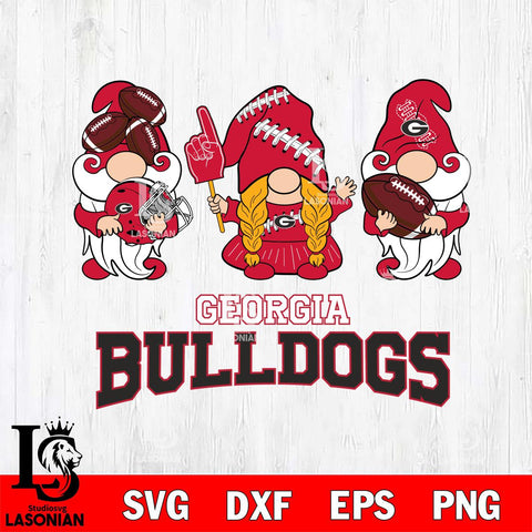 Georgia Bulldogs 3 Gnomes Football Svg Eps Dxf Png File, Digital Download, Instant Download