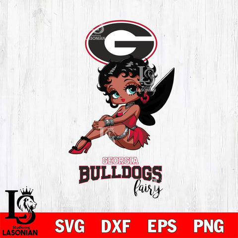 Georgia Bulldogs Beauty Black Fairy Betty Boop, Svg Eps Dxf Png File, Digital Download