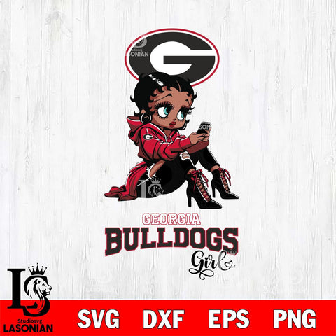 Georgia Bulldogs Beauty Black Fan Girl Football, Svg Eps Dxf Png File, Digital Download