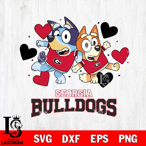 Georgia Bulldogs Bluey & Bingo 10 Svg Eps Dxf Png File, NCAA svg, Digital Download, Instant Download