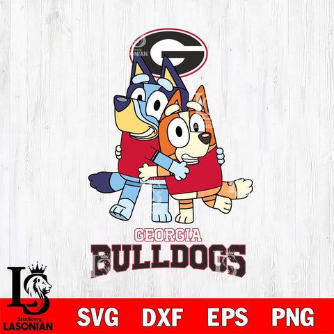 Georgia Bulldogs Bluey & Bingo 3 Svg Eps Dxf Png File, NCAA svg, Digital Download, Instant Download