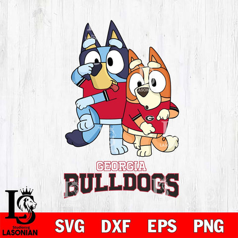 Georgia Bulldogs Bluey & Bingo Svg Eps Dxf Png File, NCAA svg, Digital Download, Instant Download