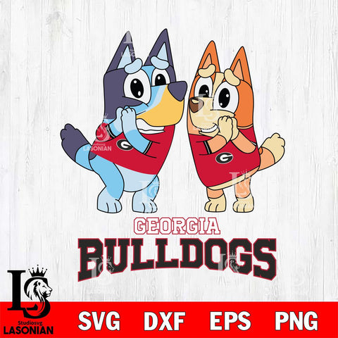 Georgia Bulldogs Bluey & Bingo 5 Svg Eps Dxf Png File, NCAA svg, Digital Download, Instant Download