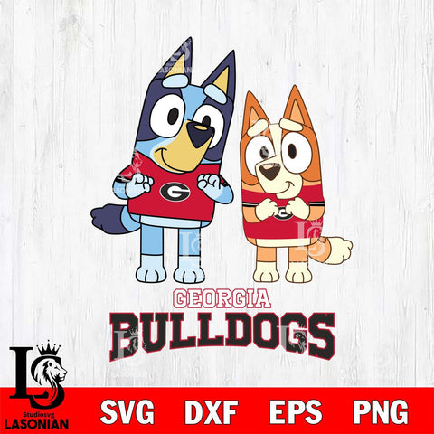 Georgia Bulldogs Bluey & Bingo 6 Svg Eps Dxf Png File, NCAA svg, Digital Download, Instant Download