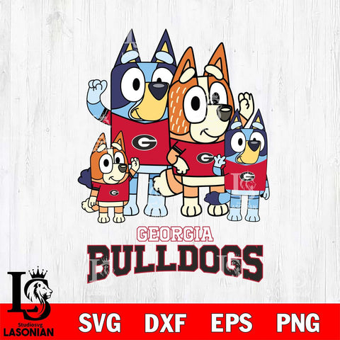 Georgia Bulldogs Bluey & Bingo 7 Svg Eps Dxf Png File, NCAA svg, Digital Download, Instant Download