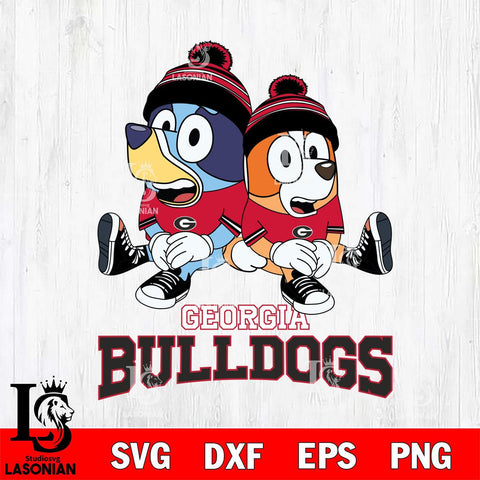 Georgia Bulldogs Bluey & Bingo 8 Svg Eps Dxf Png File, NCAA svg, Digital Download, Instant Download