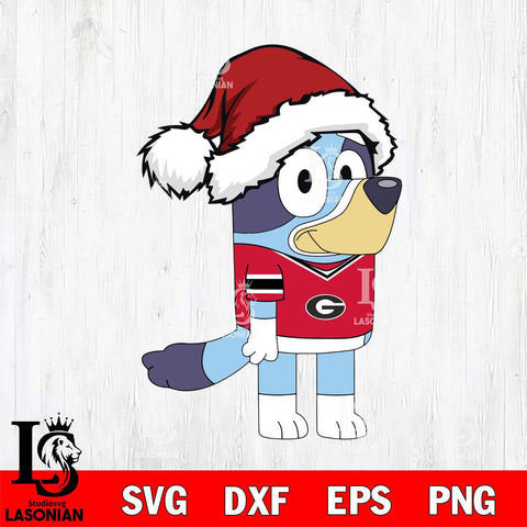 Georgia Bulldogs Bluey Cartoon Christmas Svg Eps Dxf Png File, Digital Download, Instant Download