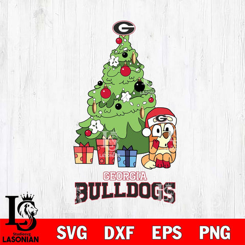 Georgia Bulldogs Bluey Chilli Christmas Tree Svg Eps Dxf Png File, Digital Download